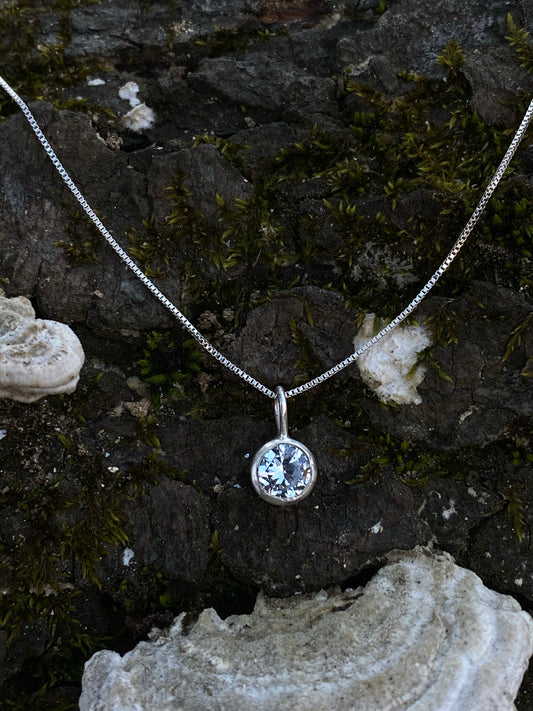 Lab-grown Sapphire Drop Necklace