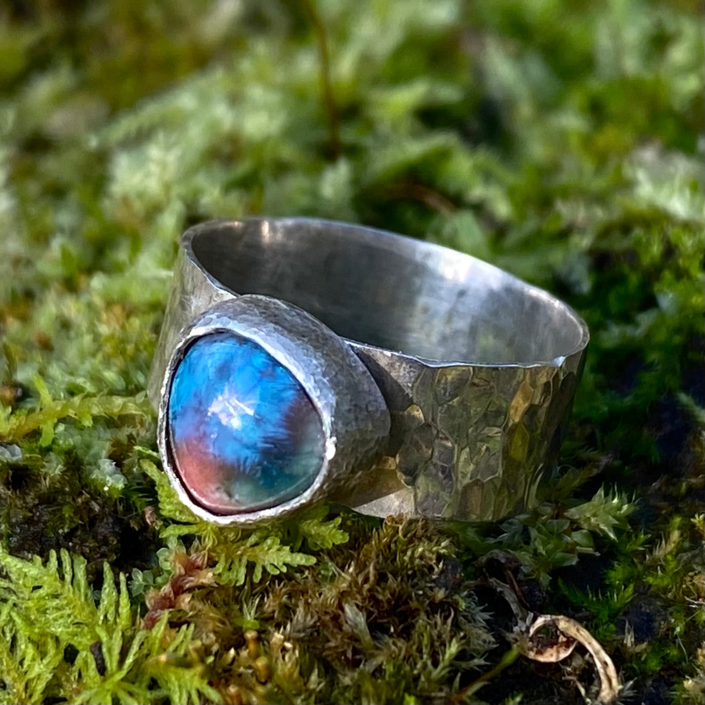 Silver and porcelain ring